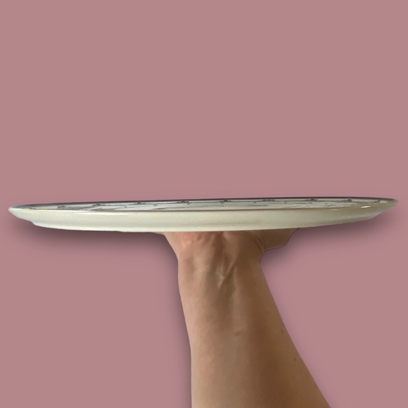 Vintage Christopher Stuart Royal Black 13” Bone China Platter Design M. Paradise - Picture 4 of 11